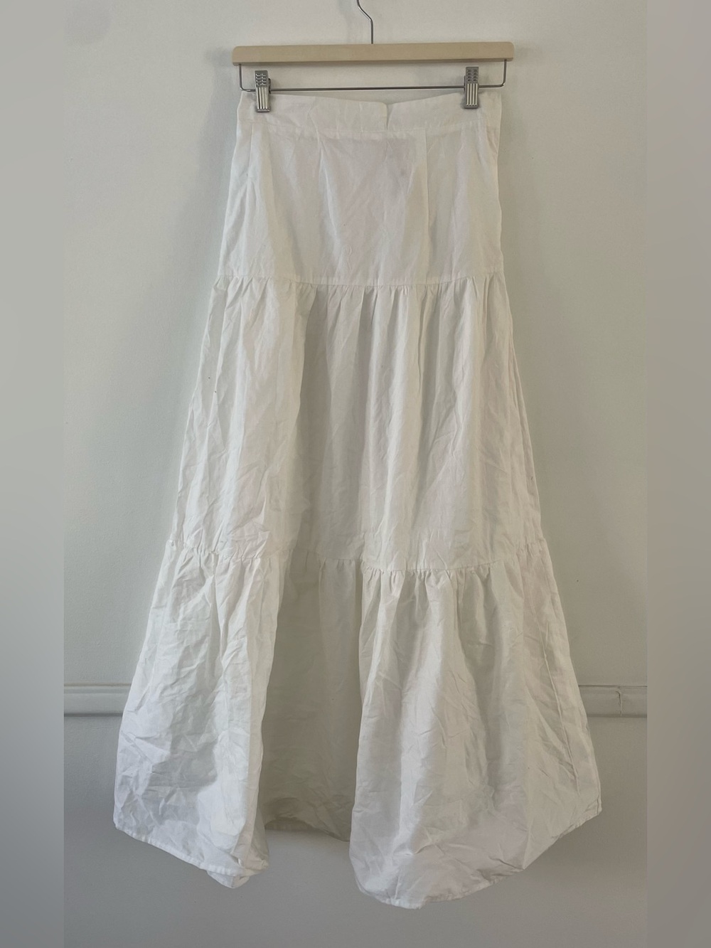 Flowing White Maxi Tiered Skirt - Classic Everyday Style